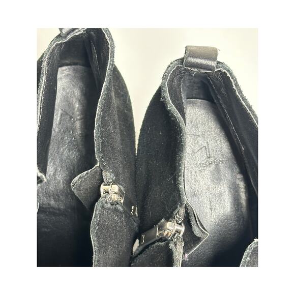 Marc Fisher Black Suede & Leather Ankle Boots 3" Block Heel Winter Stylish 10 - Picture 3 of 9